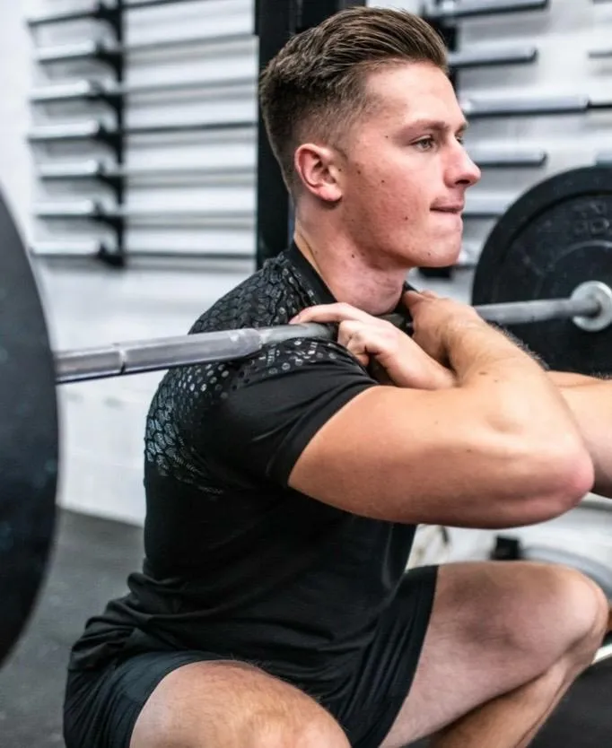 Mike in the bottom of a front squat